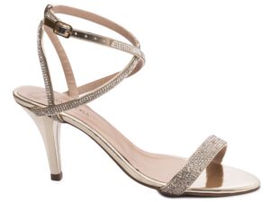 sandália dourada salto 9,5cm metalizado | VitriNerm