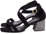 sandália feminina preto vista lateral | VitriNerm