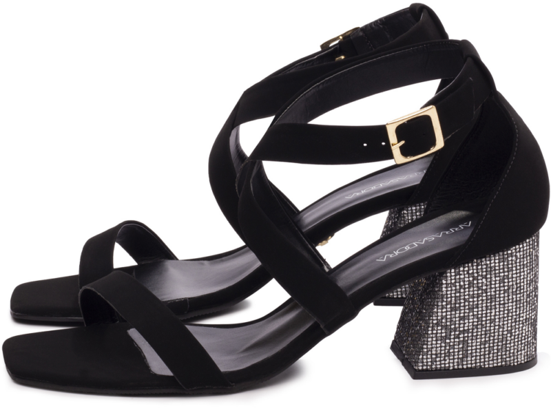sandália feminina preto vista lateral | VitriNerm