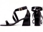 sandália feminina preto vista lateral | VitriNerm
