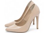 detalhe salto 12cm bege scarpin feminino | VitriNerm