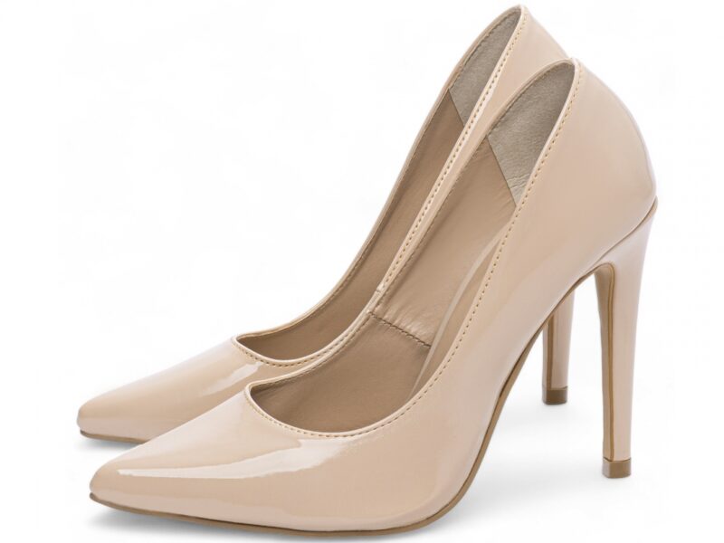 detalhe salto 12cm bege scarpin feminino | VitriNerm