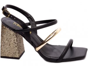 sandália dourado salto 9cm napa | VitriNerm