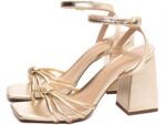detalhe salto 9cm dourada sandália feminina | VitriNerm