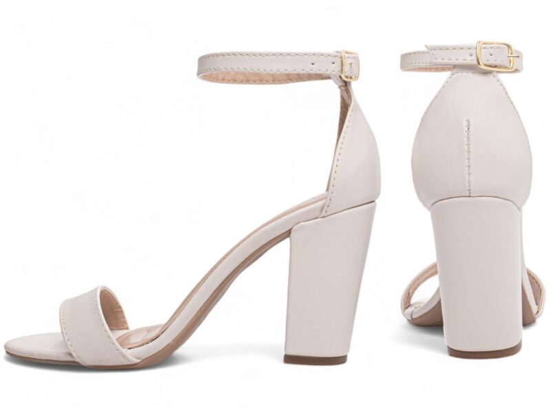 sandália feminina off white vista lateral salto 9cm | VitriNerm