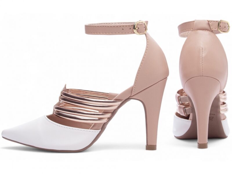 scarpin feminino rosê vista lateral salto 9cm | VitriNerm