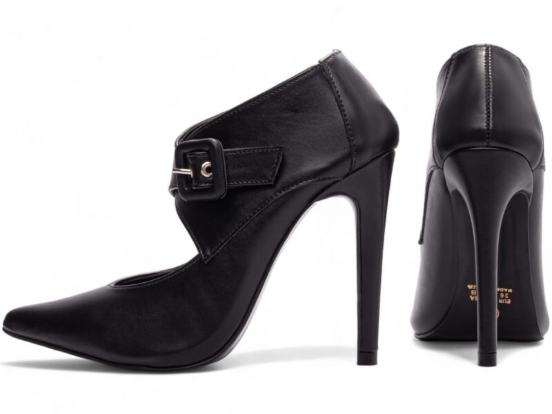 scarpin feminino preta vista lateral salto 12cm | VitriNerm