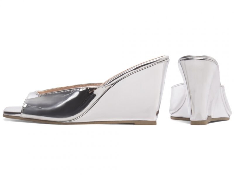 sandália feminina prata vista lateral salto 7cm | VitriNerm