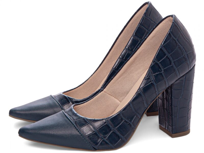 detalhe salto 9cm azul scarpin feminino | VitriNerm