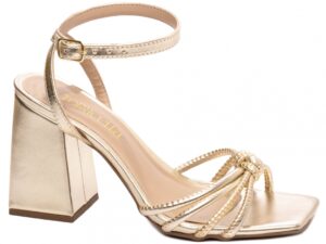sandália dourada salto 9cm napa | VitriNerm
