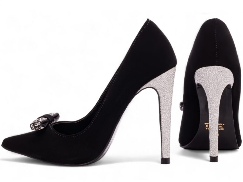 scarpin feminino preto vista lateral salto 12cm | VitriNerm