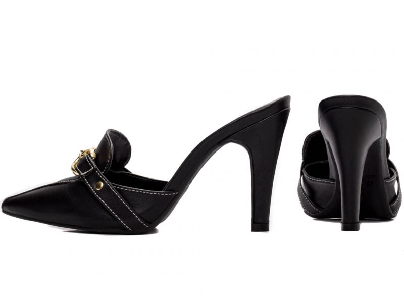 scarpin feminino preto vista lateral salto 9cm | VitriNerm