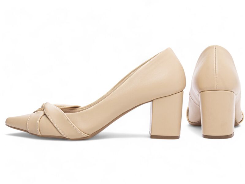scarpin feminino bege vista lateral salto 6,5cm | VitriNerm