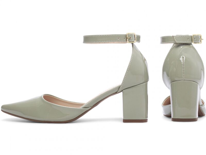 scarpin feminino dourada vista lateral salto 6,5cm | VitriNerm