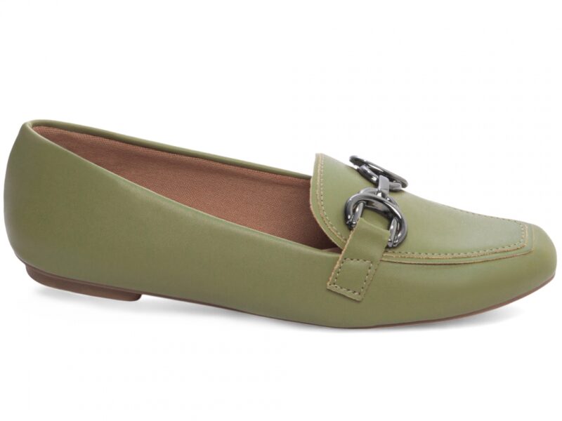 mocassim feminino verde solado antiderrapante | VitriNerm