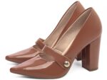 detalhe salto 9cm caramelo scarpin feminino | VitriNerm