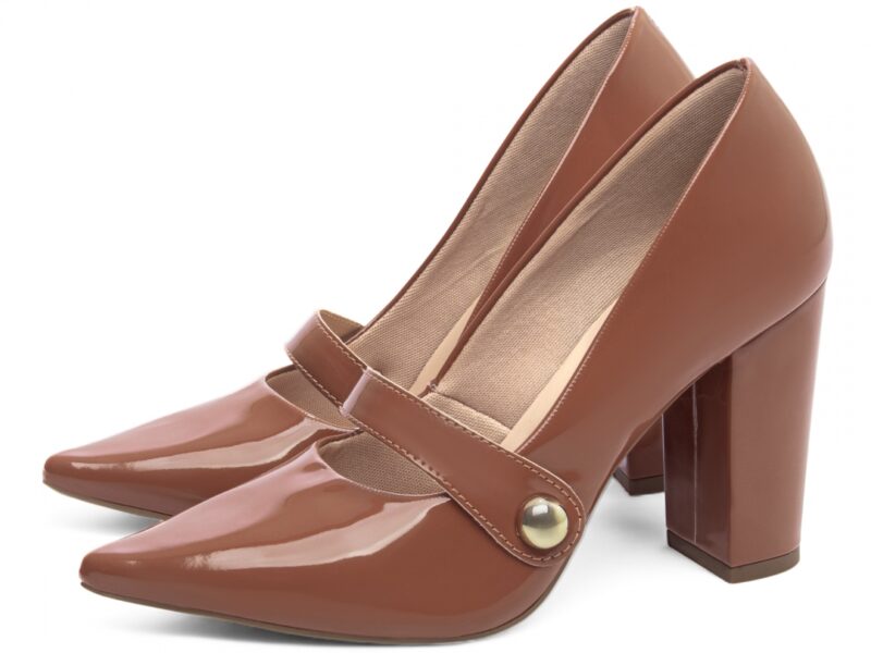 detalhe salto 9cm caramelo scarpin feminino | VitriNerm