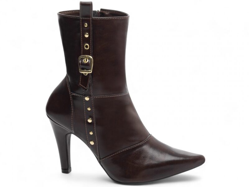 Bota Bico Fino Napa Marrom Salto 9cm bota marrom salto 9cm napa | VitriNerm