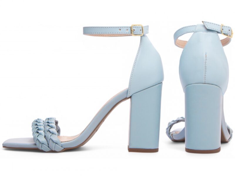 sandália feminina azul vista lateral salto 8,5cm | VitriNerm