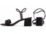 sandália feminina preta vista lateral salto 5,5cm | VitriNerm
