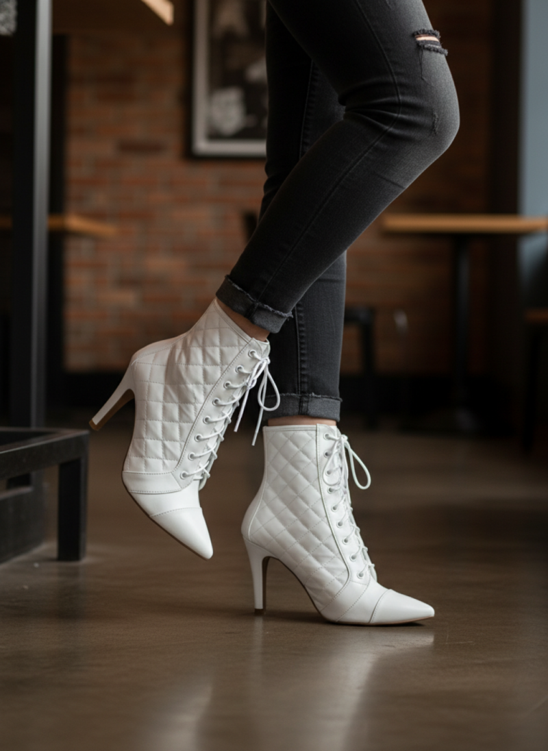 bota feminina branca feminino elegante comprar | VitriNerm