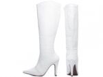 bota feminina branca vista lateral salto 10cm | VitriNerm