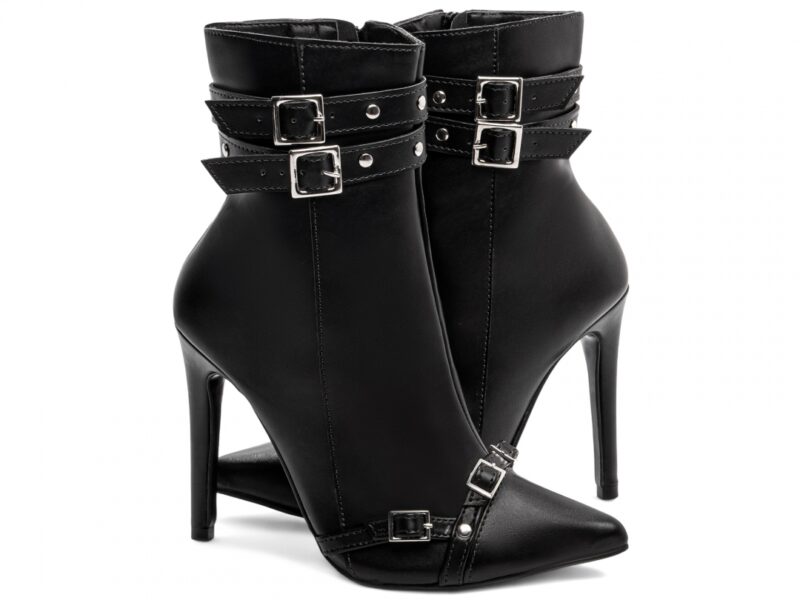 detalhe salto 12cm preta bota feminina | VitriNerm