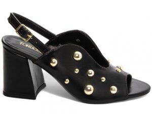 sandália preta salto 7cm napa | VitriNerm