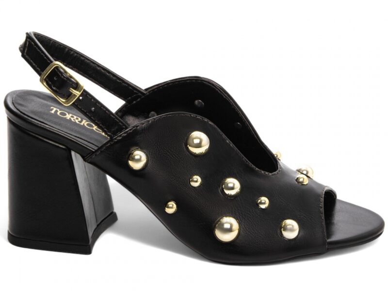 sandália preta salto 7cm napa | VitriNerm
