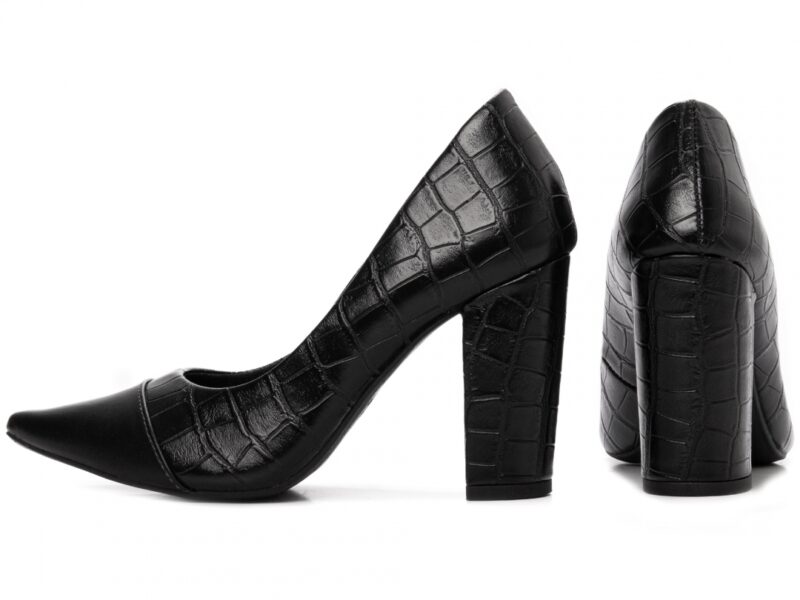 scarpin feminino preto vista lateral salto 9cm | VitriNerm