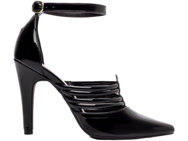 scarpin feminino preto vista lateral salto 9cm | VitriNerm