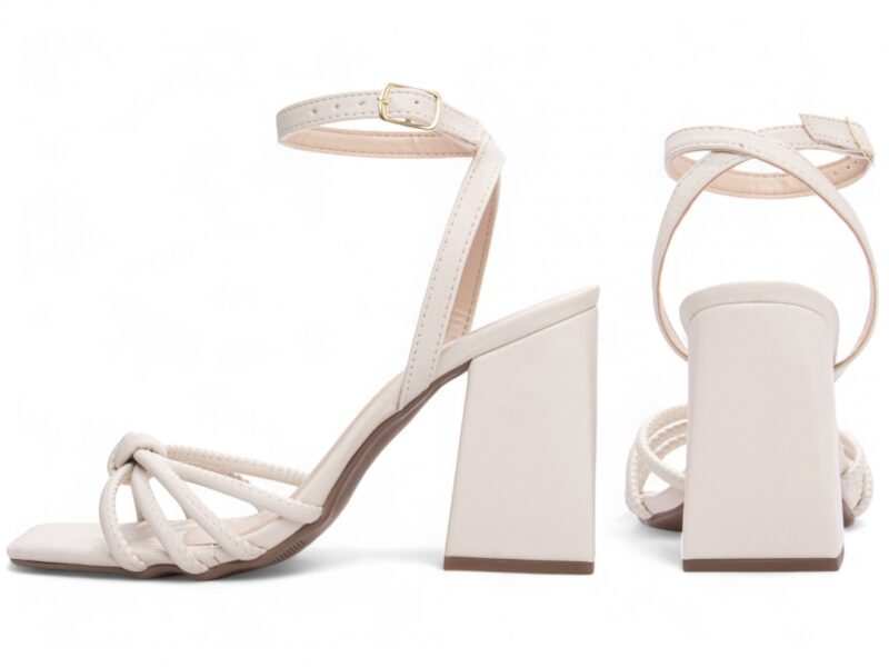 sandália feminina off white vista lateral salto 9cm | VitriNerm