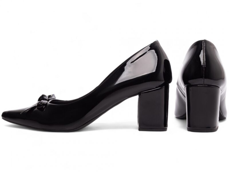 scarpin feminino preto vista lateral salto 6,5cm | VitriNerm