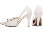 scarpin feminino off white vista lateral salto 9cm | VitriNerm