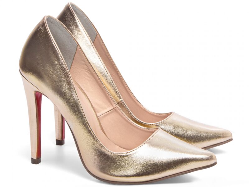scarpin feminino dourado solado antiderrapante | VitriNerm