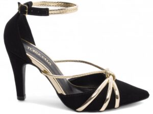 scarpin preto salto 9cm metalizado | VitriNerm