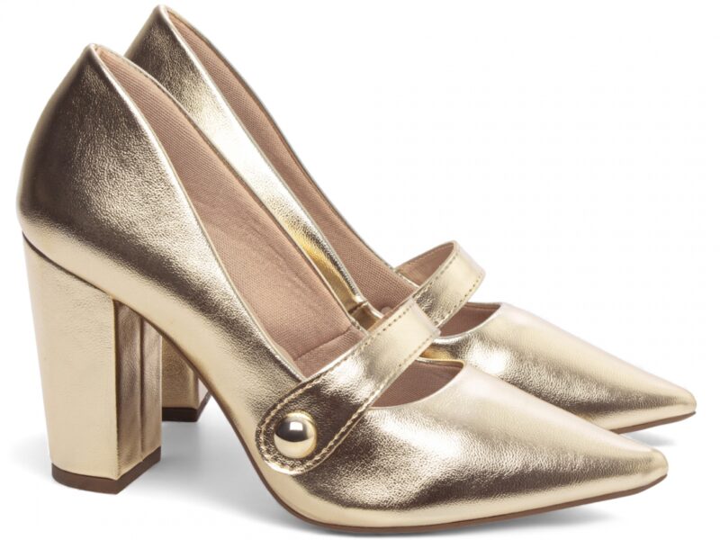 scarpin feminino dourado solado antiderrapante | VitriNerm