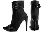 bota feminina preta vista lateral salto 12cm | VitriNerm