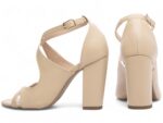 sandália feminina dourada vista lateral salto 8,5cm | VitriNerm