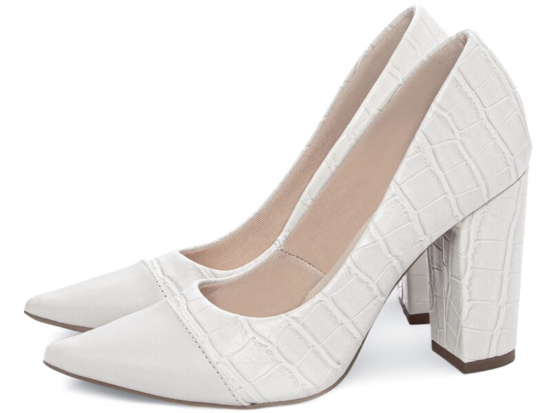 detalhe salto 9cm off white scarpin feminino | VitriNerm