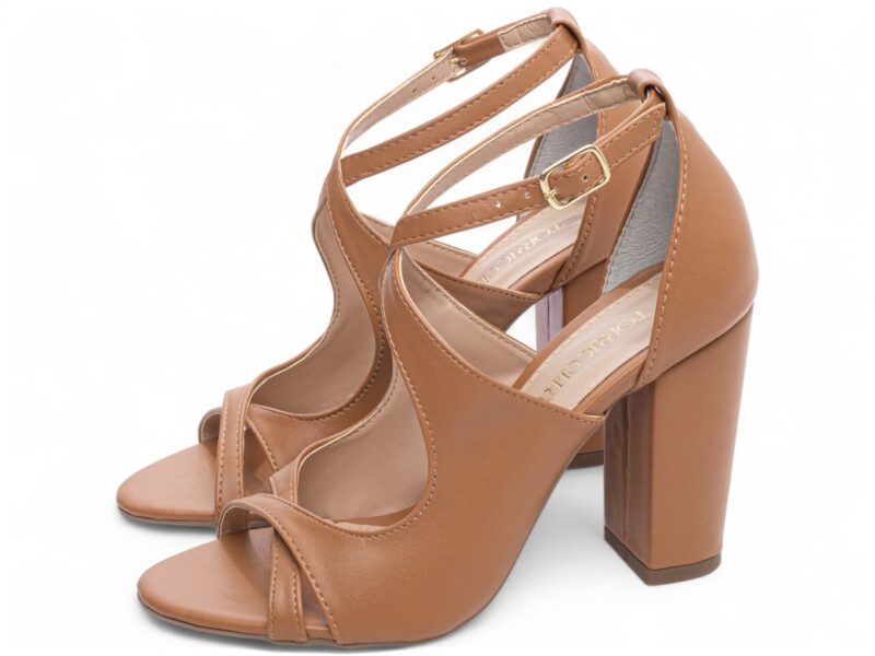 detalhe salto 8,5cm caramelo sandália feminina | VitriNerm