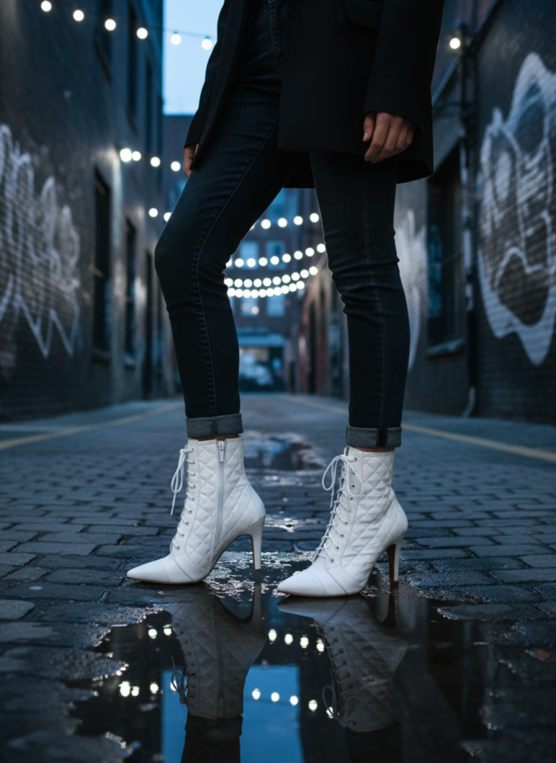 bota feminina branca feminino elegante comprar | VitriNerm