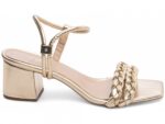 sandália dourada salto 5,5cm napa | VitriNerm