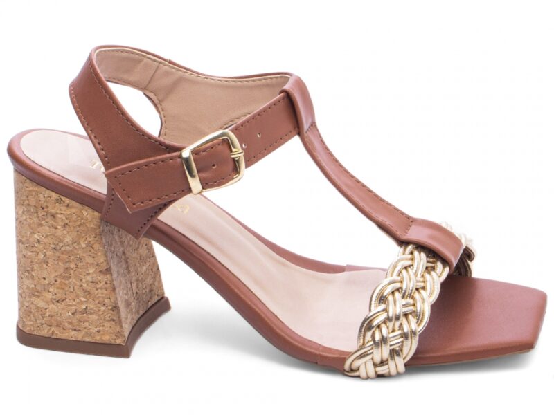 sandália caramelo salto 7cm napa | VitriNerm