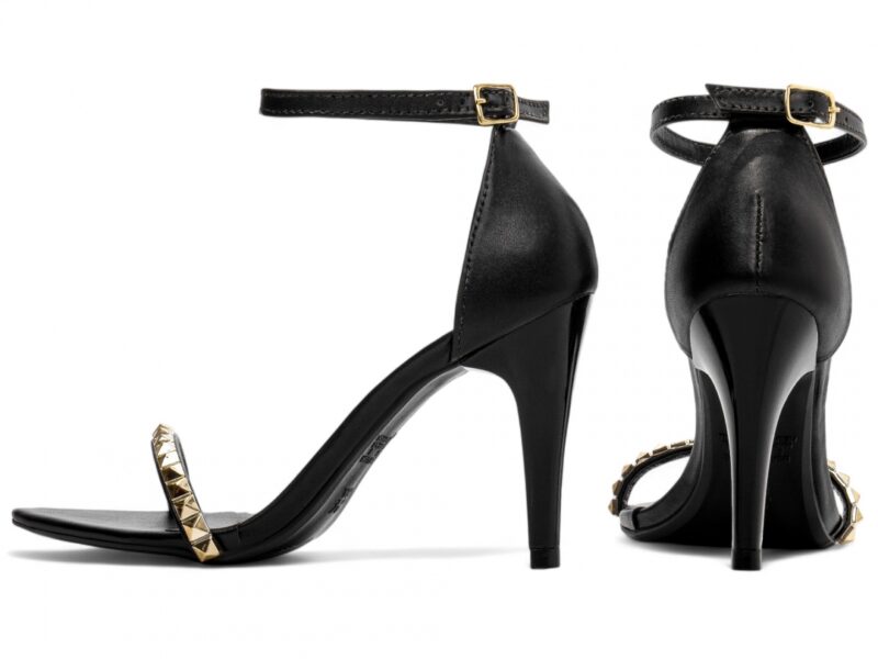 sandália feminina preto vista lateral salto 9cm | VitriNerm