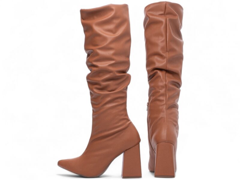 Bota Franzida Caramelo Salto 9cm bota caramelo salto 9cm napa | VitriNerm
