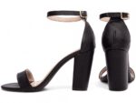 sandália feminina preta vista lateral salto 9cm | VitriNerm