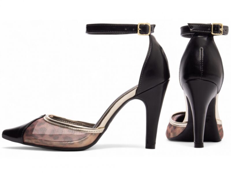 scarpin feminino preto vista lateral salto 9cm | VitriNerm