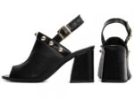 sandália feminina preto vista lateral salto 7cm | VitriNerm