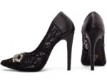 scarpin feminino preto vista lateral salto 12cm | VitriNerm